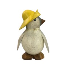 Dcuk - Malet kejserpingvin 14 cm - Med Gul Sydvest