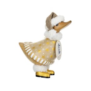 Dcuk Julanka 15 cm - i naturfrger med guldstvlar och tomteluva