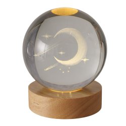 Krystalglas lysfigurer med univers og m�nemotiver
