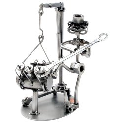 Gavekurv med metalfigur - Mekaniker - l og hygge