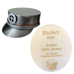 Metal studenterhue med gravering
