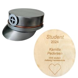 Metal studenterhue med gravering