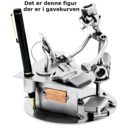 Gavekurv med metalfigur - Bogholder - Revisor - Lkkerier