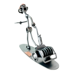 Metalfigur - Discgolf Spiller Med Vogn