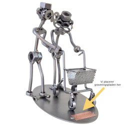 Gavekurv med metalfigur - Ergoterapeut - SOSU - Mand - l og hygge