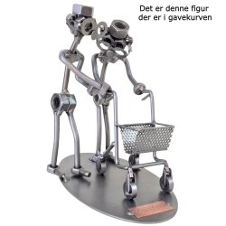 Gavekurv med metalfigur - Ergoterapeut - SOSU - Mand - Vin og hygge