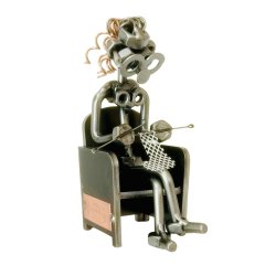 Metalfigur - Kvinde der strikker