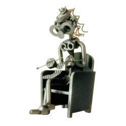Metalfigur - Kvinde der strikker