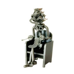 Metalfigur - Kvinde der strikker