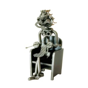 Metalfigur - Kvinde der strikker
