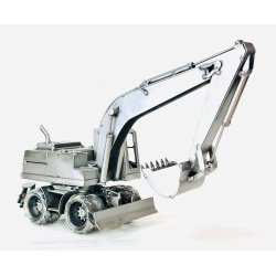 Metalfigur - Maskinfrer - Gravemaskine p hjul