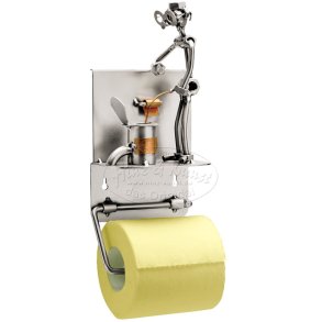 Metalfigur - �Mand der tisser� toiletpapirholder