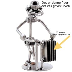 Gavekurv med metalfigur - VVS Montr - Vin og hygge