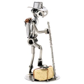 Metalfigur som vandrer, naturvejleder. Gaveide til ham der elsker vandreture i naturen.
