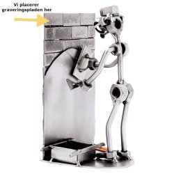 Gavekurv med metalfigur - Murer - Vin og hygge