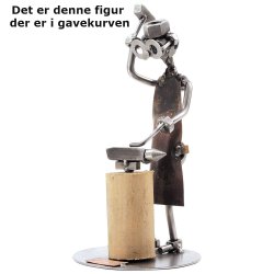 Gavekurv med metalfigur - Smed Ved Ambolt - l og hygge