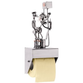 Metalfigur - ”Sex p badevrelset” Toiletpapir holder