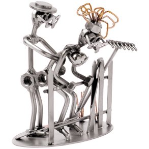 Metalfigur - Sex ved hegn