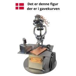 Gavekurv med metalfigur - Butiksassistent - Salgsassistent - Kvinde - �l og hygge