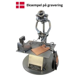 Gavekurv med metalfigur - Butiksassistent - Salgsassistent - Mand - L�kkerier