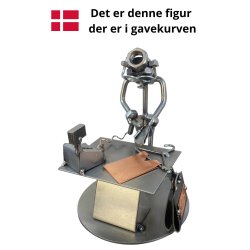 Gavekurv med metalfigur - Butiksassistent - Salgsassistent - Mand - L�kkerier