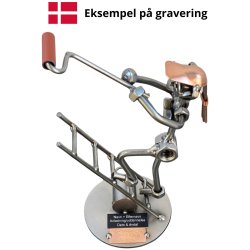 Gavekurv med metalfigur - Maler - Bygningsmaler - Kvinde - Vin og hygge