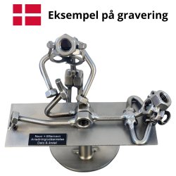 Gavekurv med metalfigur - Fysioterapeut - Kiropraktor - Vin og hygge