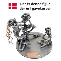 Gavekurv med metalfigur - P�dagog - Kvindelig p�dagog - Vin og hygge