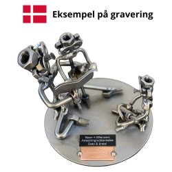 Gavekurv med metalfigur - P�dagog - Mandlig p�dagog - Vin og hygge