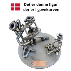 Gavekurv med metalfigur - P�dagog - Mandlig p�dagog - Vin og hygge