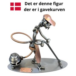 Gavekurv med metalfigur - Mandlig Rengringsassistent - Lkkerier