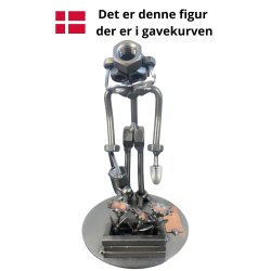 Gavekurv med metalfigur - Blomsterdekorat�r - Gartner - Mand - L�kkerier