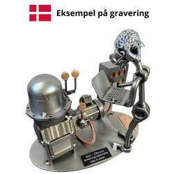 Gavekurv med metalfigur - Pharma procesoperat�r - Vin og hygge