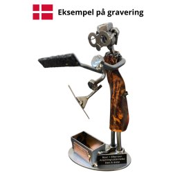 Gavekurv med metalfigur - Vinduespudser - �l og hygge