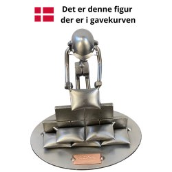 Gavekurv med metalfigur - Redningsspecialist - Beredskabsstyrelsen - Vin og hygge