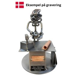 Gavekurv med metalfigur - Butiksassistent - Kvindelig salgsassistent - �l og hygge