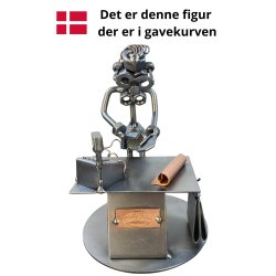 Gavekurv med metalfigur - Butiksassistent - Kvindelig salgsassistent - Vin og hygge