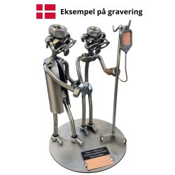 Gavekurv med metalfigur - Port�r - Vin og hygge