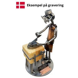 Gavekurv med metalfigur - Mandlig Butiksslagter - �l og hygge