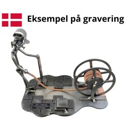 Metallfigur � Kabel- och ledningsarbetare | Perfekt present till elektrikern