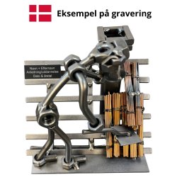 Gavekurv med metalfigur - T�kkemand - Vin og hygge