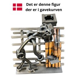 Gavekurv med metalfigur - T�kkemand - Vin og hygge