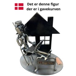 Gavekurv med metalfigur - Ejendomsm�gler - �l og hygge