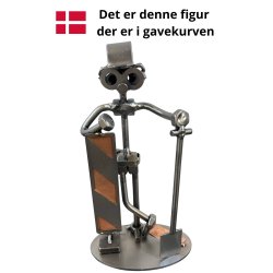 Gavekurv med metalfigur - Vejarbejder - L�kkerier