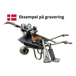 Gavekurv med metalfigur - Landmand - Gartner - Kvinde - Vin og hygge