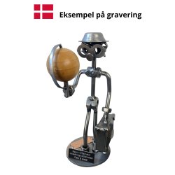 Gavekurv med metalfigur - Den rejselystne mand - Vin og hygge