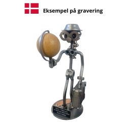 Gavekurv med metalfigur - Den rejselystne kvinde - Vin og hygge