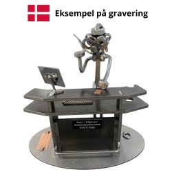 Gavekurv med metalfigur - Kvindelig receptionist - L�kkerier 