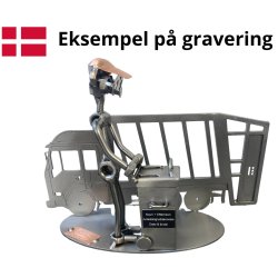 Gavekurv med metalfigur - Renovationsmedarbejder - Skraldemand - l og hygge