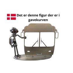 Gavekurv med metalfigur - Buschauff�r - Vin og hygge 
